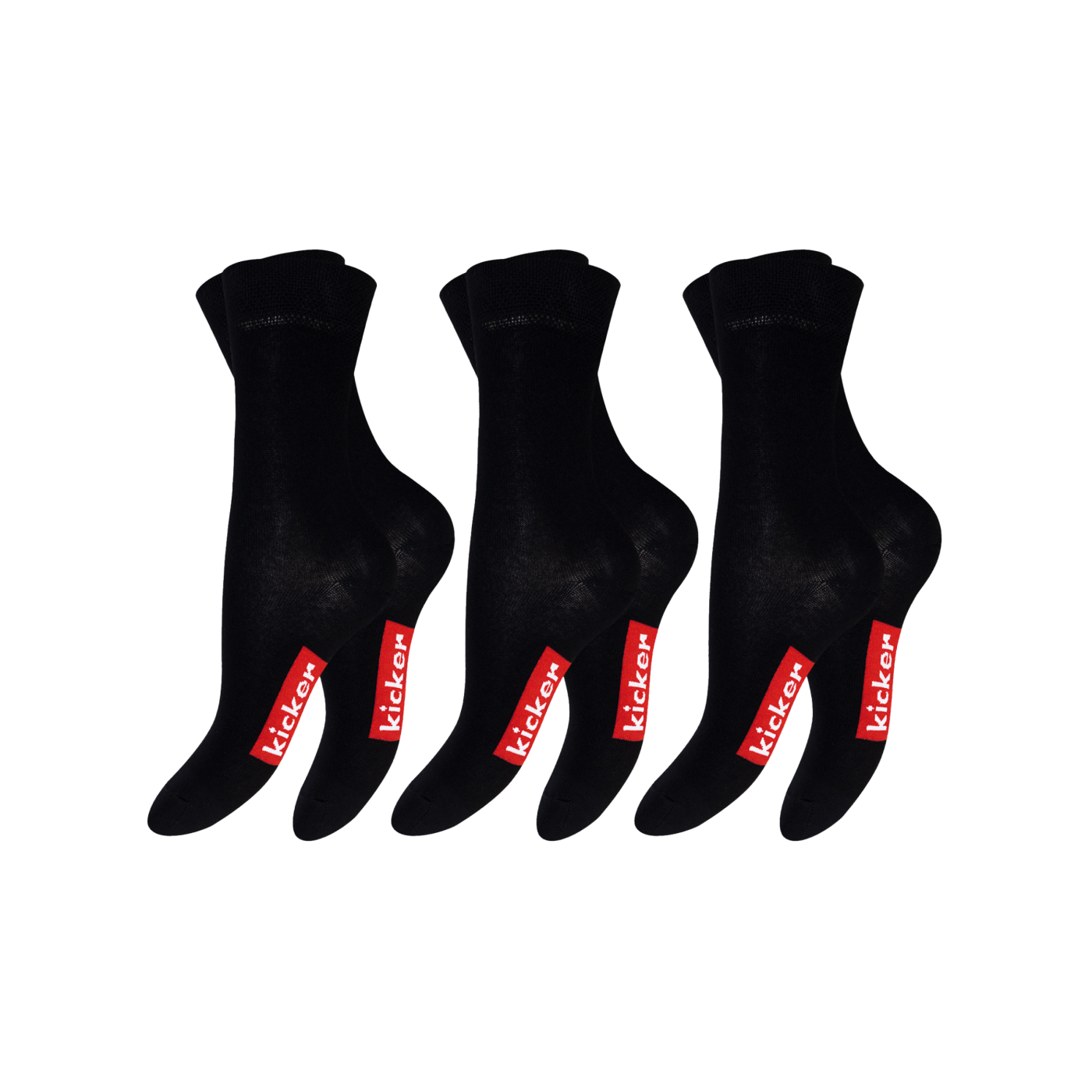 kicker Casual Socken 3er Pack Schwarz