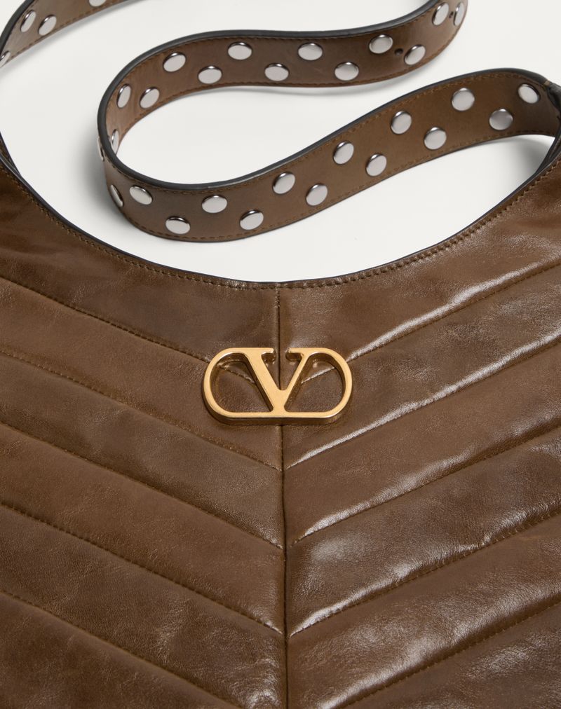 Valentino Garavani Hobo Lille Hobo Taske i Nappa med Chevron Motiv