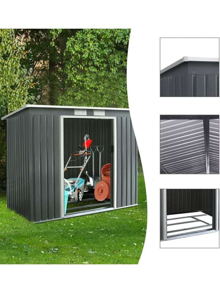 COSTWAY Gerätehaus 213x130x173cm in Grau günstig kaufen onesize