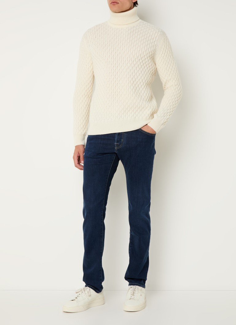 Jacob Cohën Cable-knit turtleneck sweater made of virgin wool