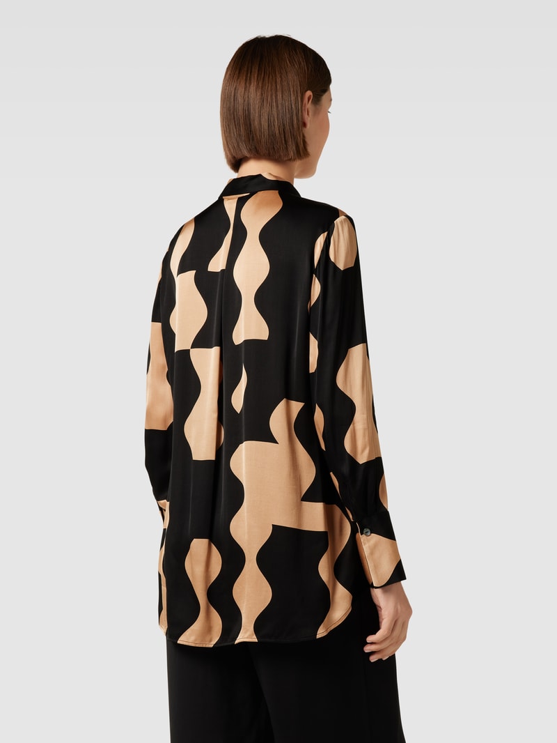 Bluse mit Allover-Muster in camel