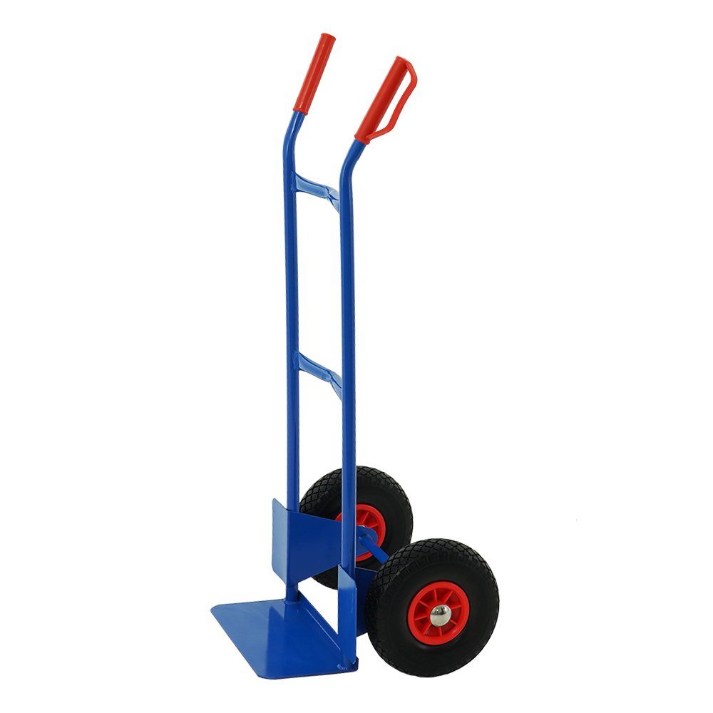PROREGAL® Sackkarre Stahlrohr-Sackkarre mit Gummibereifung, Traglast 200kg, (Stapelkarre, Handkarre, Transportkarre, Komplett-Set), Traglast 200kg, Vollgummireifen