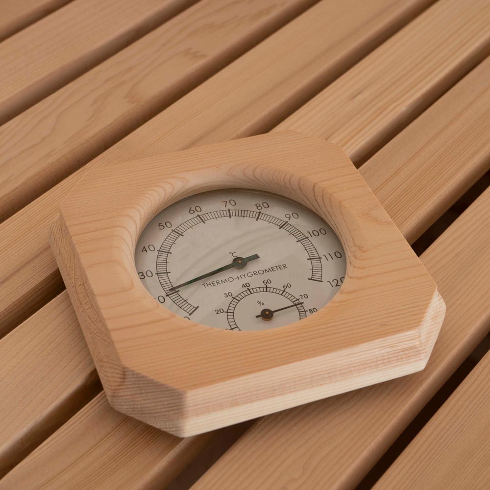 Home Deluxe Traditionelle Sauna SKYLINE XL BIG Kunststeinwand - 200 x 200 cm