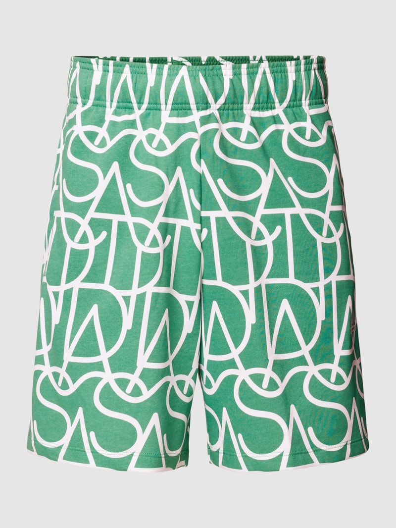 Sweatshorts mit Allover-Logo in hellgrün