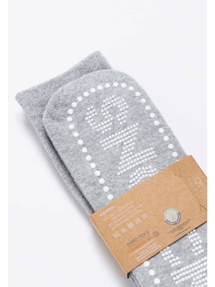 SNOCKS Anti-Rutsch ABS Socken aus Bio-Baumwolle 2 Paar in Grau (SNOCKS) günstig kaufen 47-50