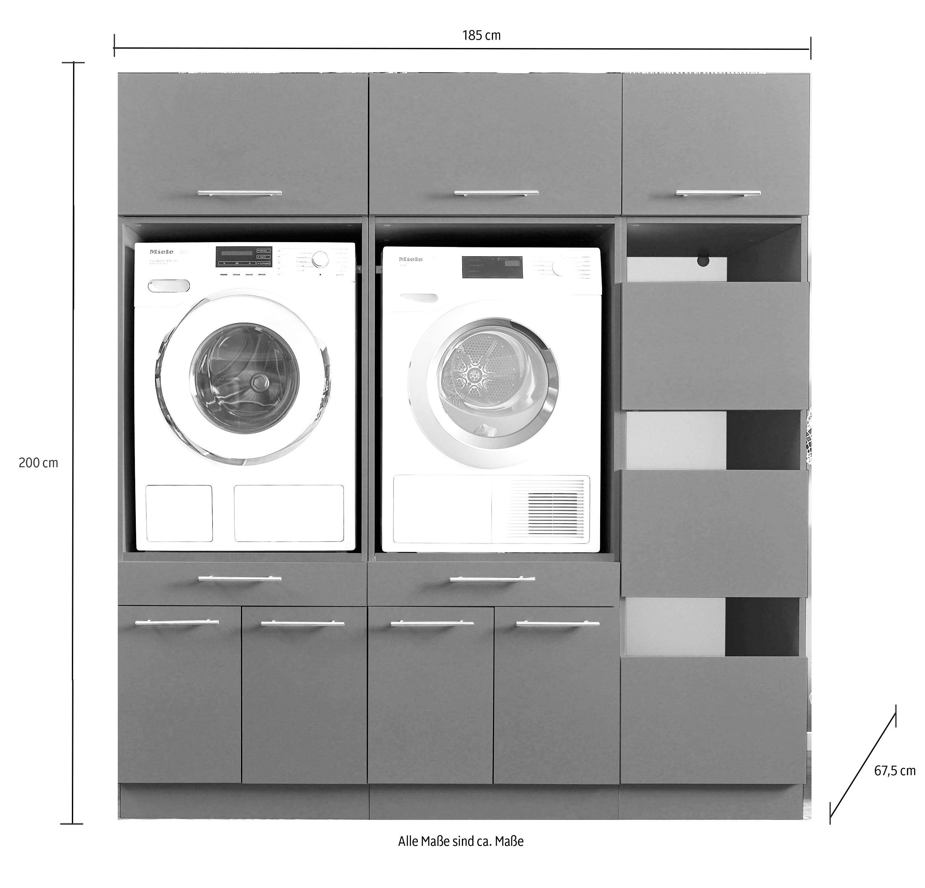 Laundreezy Mehrzweckschrank-Set LAUNDREEZY LDSK11, Breite 185 cm