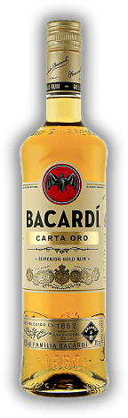 Bacardi Carta Oro 37,5% Bacardi Carta Oro 37,5% Klassischer, sanfter und leicht aromatischer goldener Rum. 0,7	 Liter - Vol 37,5%