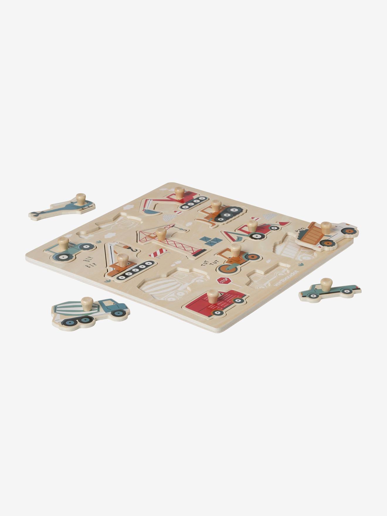 Puzzle boutons Chantier en bois FSC® jaune
