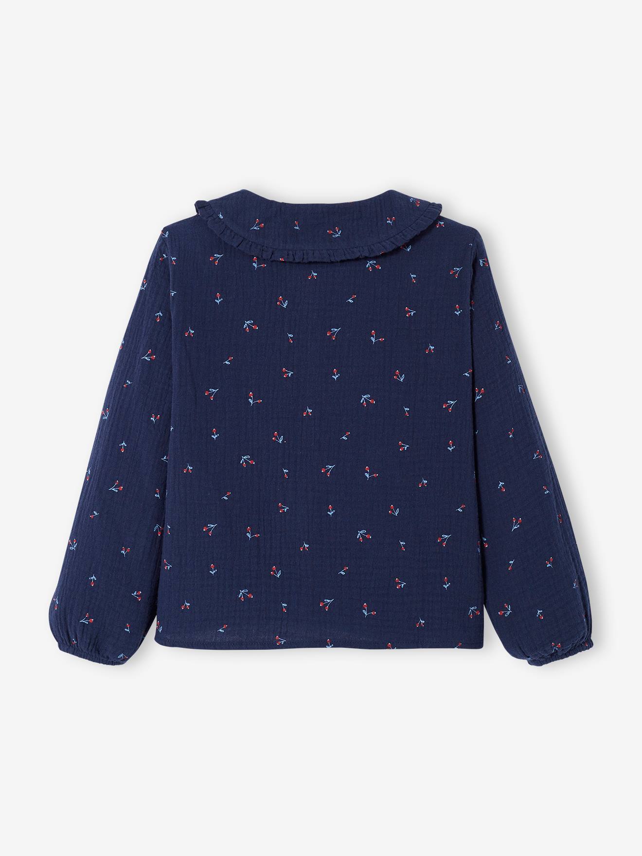 Blouse en gaze de coton personnalisable fille. coquille d'oeuf imprimé