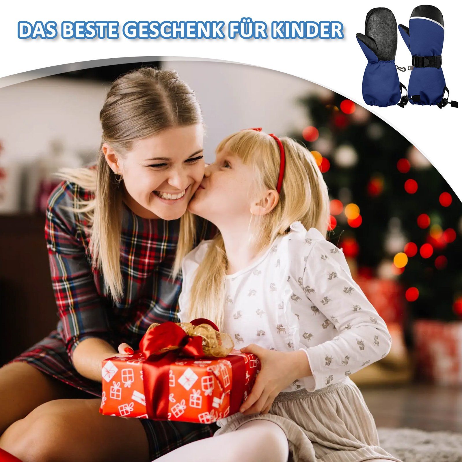 CALIYO Skihandschuhe Skihandschuhe Kinderhandschuhe Wasserdicht Fäustlinge Handschuhe Kinder 1-7 Jahre Jungen Mädchen Winterhandschuhe