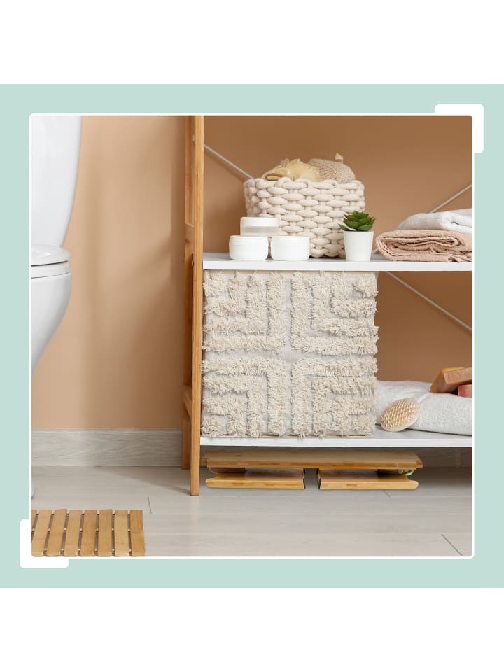 relaxdays Toilettenhocker in Natur - (B)48,5 x (H)19 x (T)20 cm günstig kaufen onesize