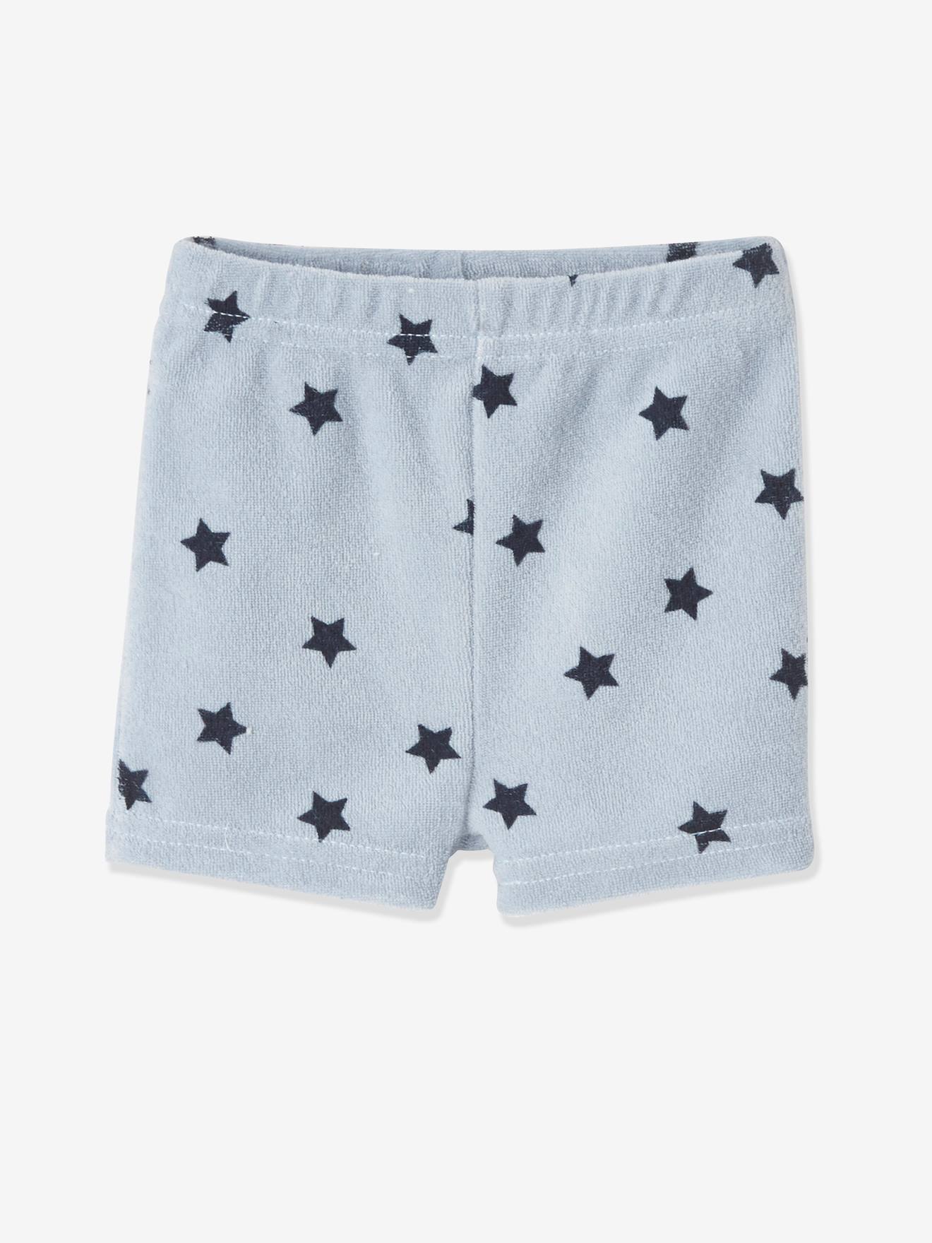 Vertbaudet 4er-Pack Baby Shorts, Frottee Oeko-Tex - pack blau sterne