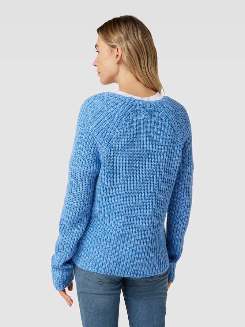 Strickpullover in Melange-Optik Modell 'Sangi' in blau