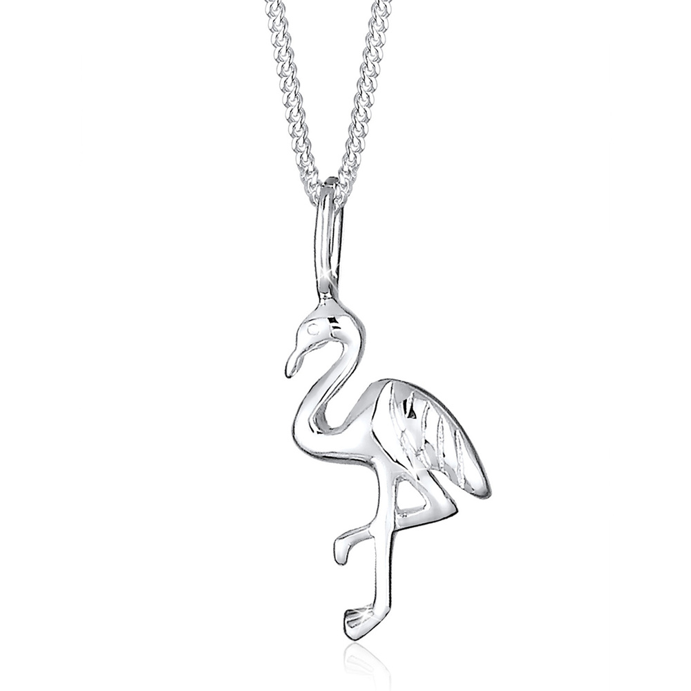 Elli Elli Collier Femme Pendentif Flamant - (925/1000) Argent Bijoux