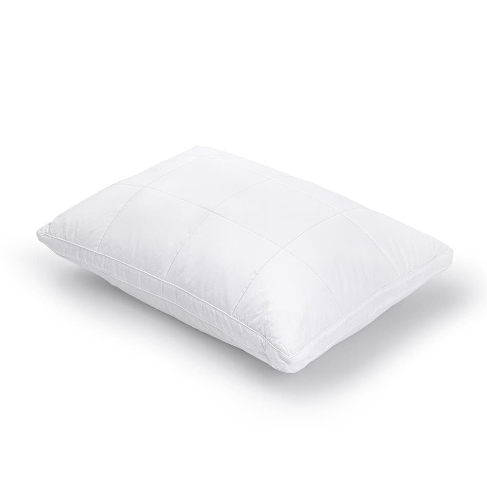 3-Kammer-Kopfkissen 3-KAMMER-3D-MIKROGEL-KISSEN WEISS, Sitheim-Europe, Füllung: Unten und oben: 120 g/m² Microgel-Polyester Kern: weiße Gänsefedern, Bezug: Baumwolle, seitenschläfer, rückenschläfer, Bauchschläfer