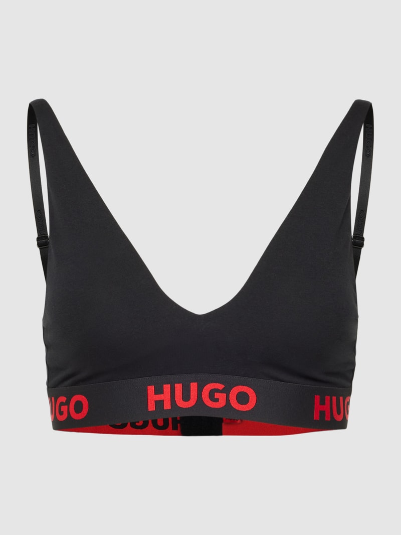 Triangel-BH mit elastischem Logo-Bund Modell 'SPORTY' in schwarz