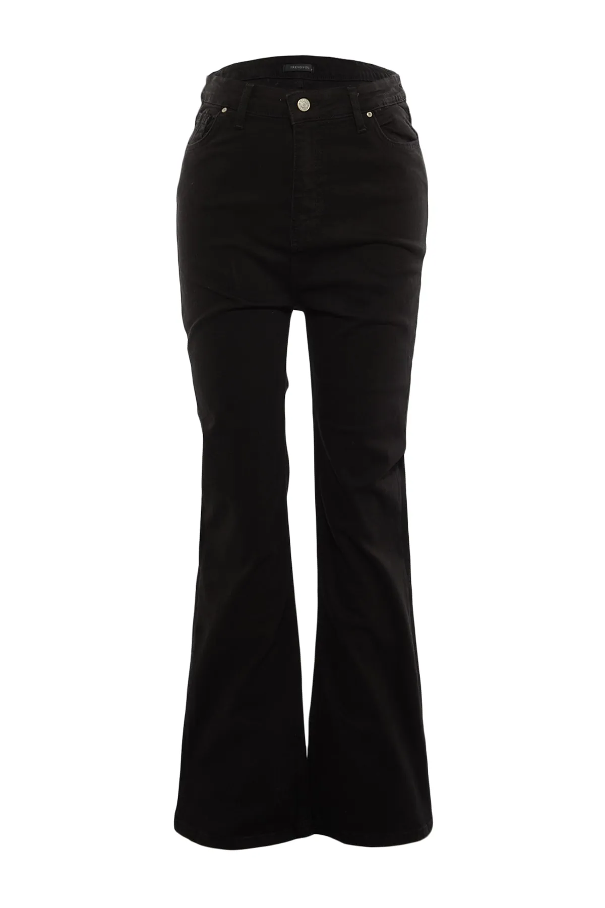 Trendyol Curve  Schwarze Schlagjeans mit hoher Taille TBBAW23JE00001