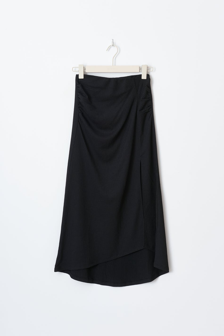 Ruched midi skirt