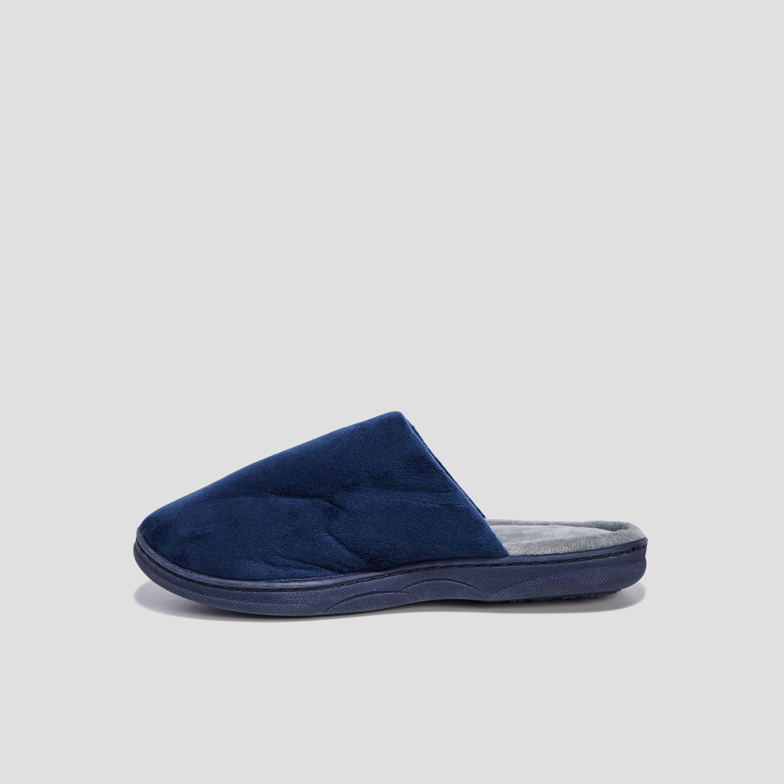 Chaussons mules détail noeud bleu marine femme | La Halle