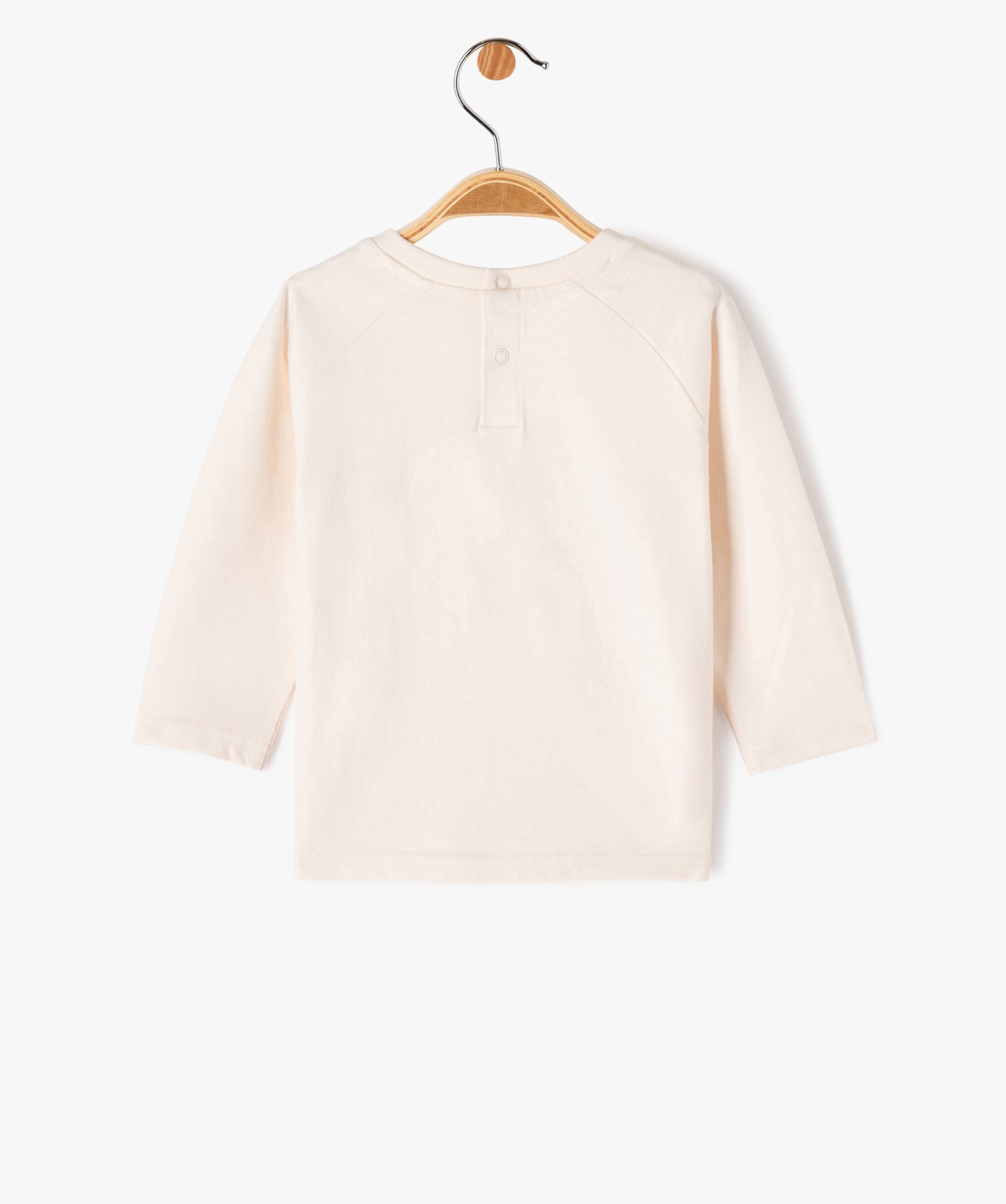 Tee-shirt manches longues à motif velours bébé Garçon ecru | GEMO