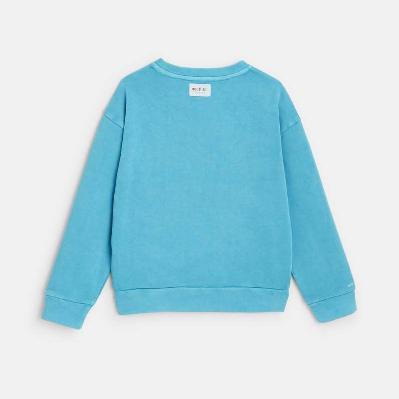 Sweat bleu CONFETTI pigments naturels mixte
