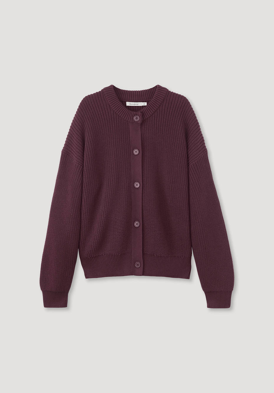 Rundhals-Cardigan aus reiner Bio-Baumwolle