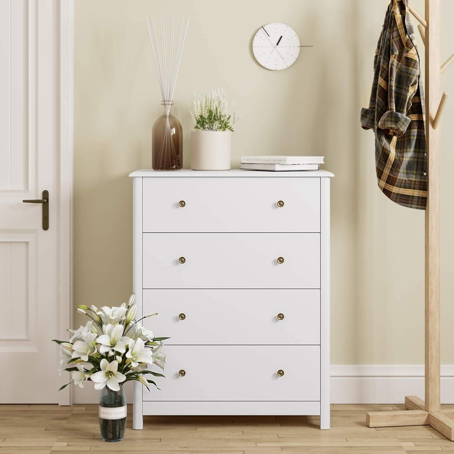 HOMECHO Kommode, Kommode mit Schubladen Mehrzweckschrank aus Holz