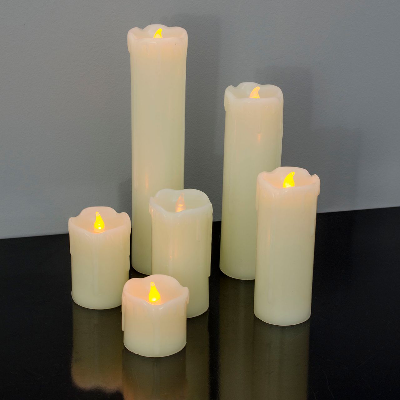 X4-Life X4-LIFE LED Echtwachskerzen mit Wachstropfen 6er Set inkl. Fernbedienung