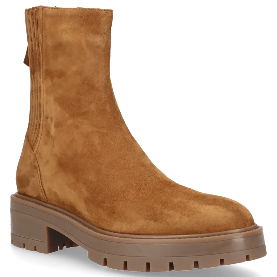 Aquazzura - Stiefeletten SAINT HONORE Veloursleder - beige