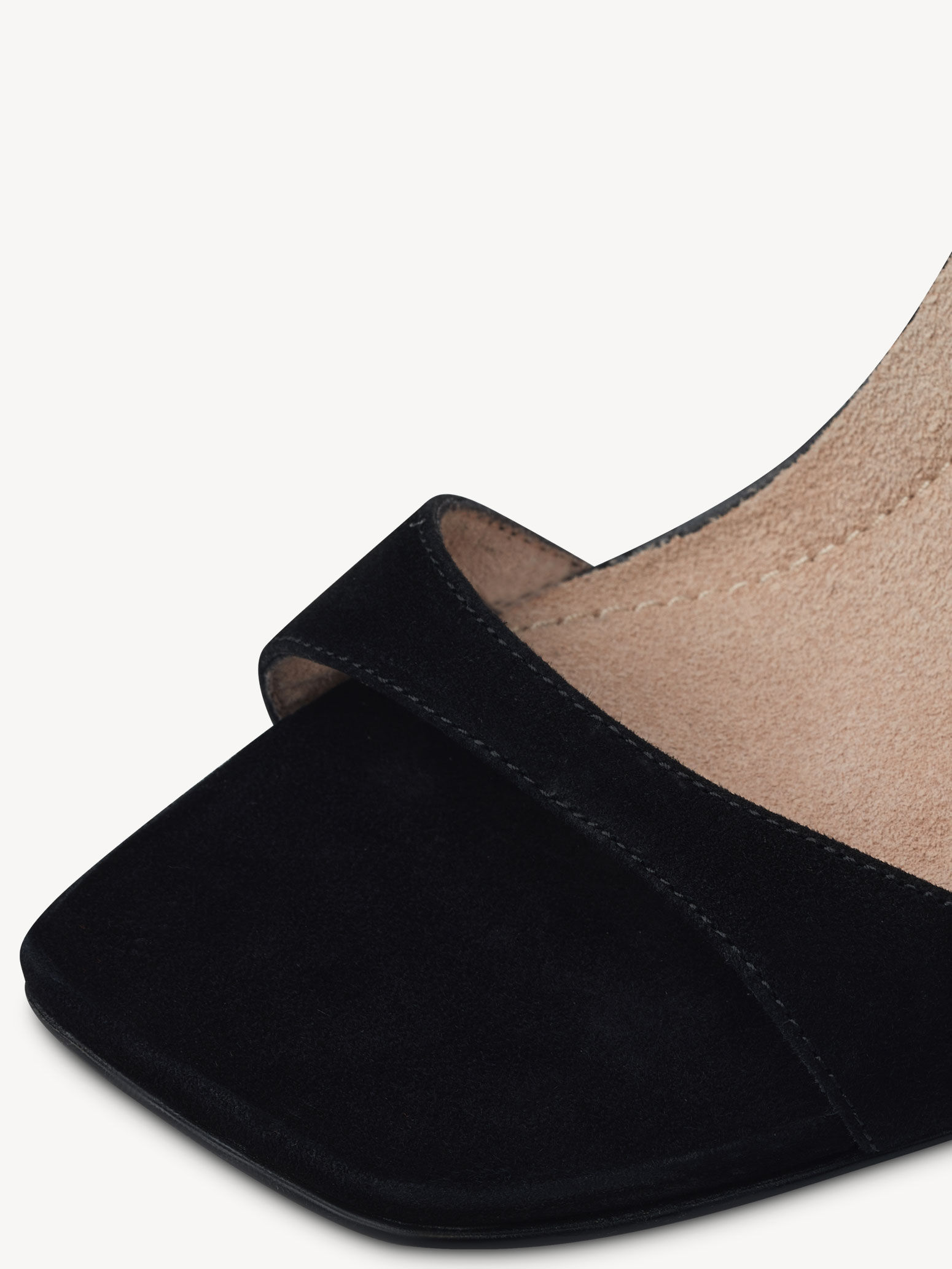 Sandale à talon en cuir - noir