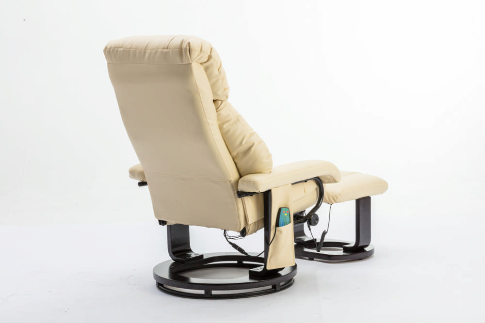 Happy Home Massagesessel mit Fußhocker & Heizfunktion beige