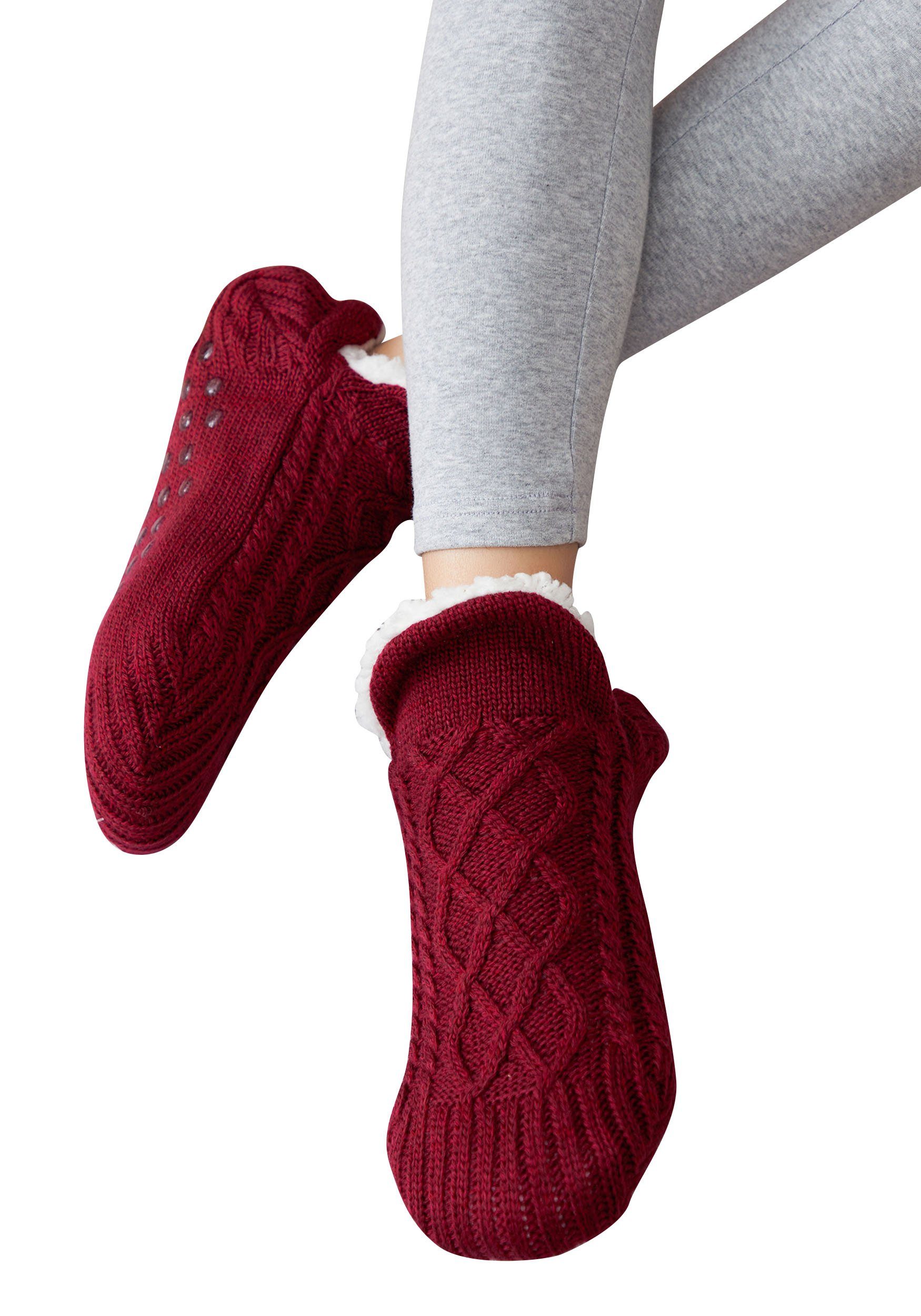 TOPMELON Haussocken Kuschelsocken Socken Stoppersocken Plüsch Hausschuhe