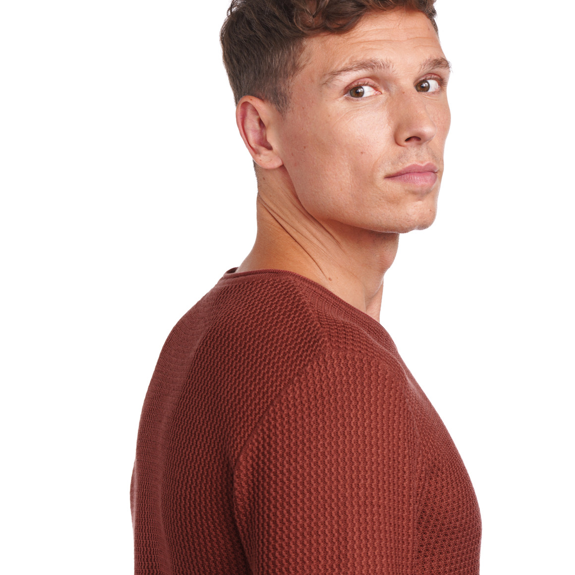 Herren Strickpullover mit Wellen-Struktur