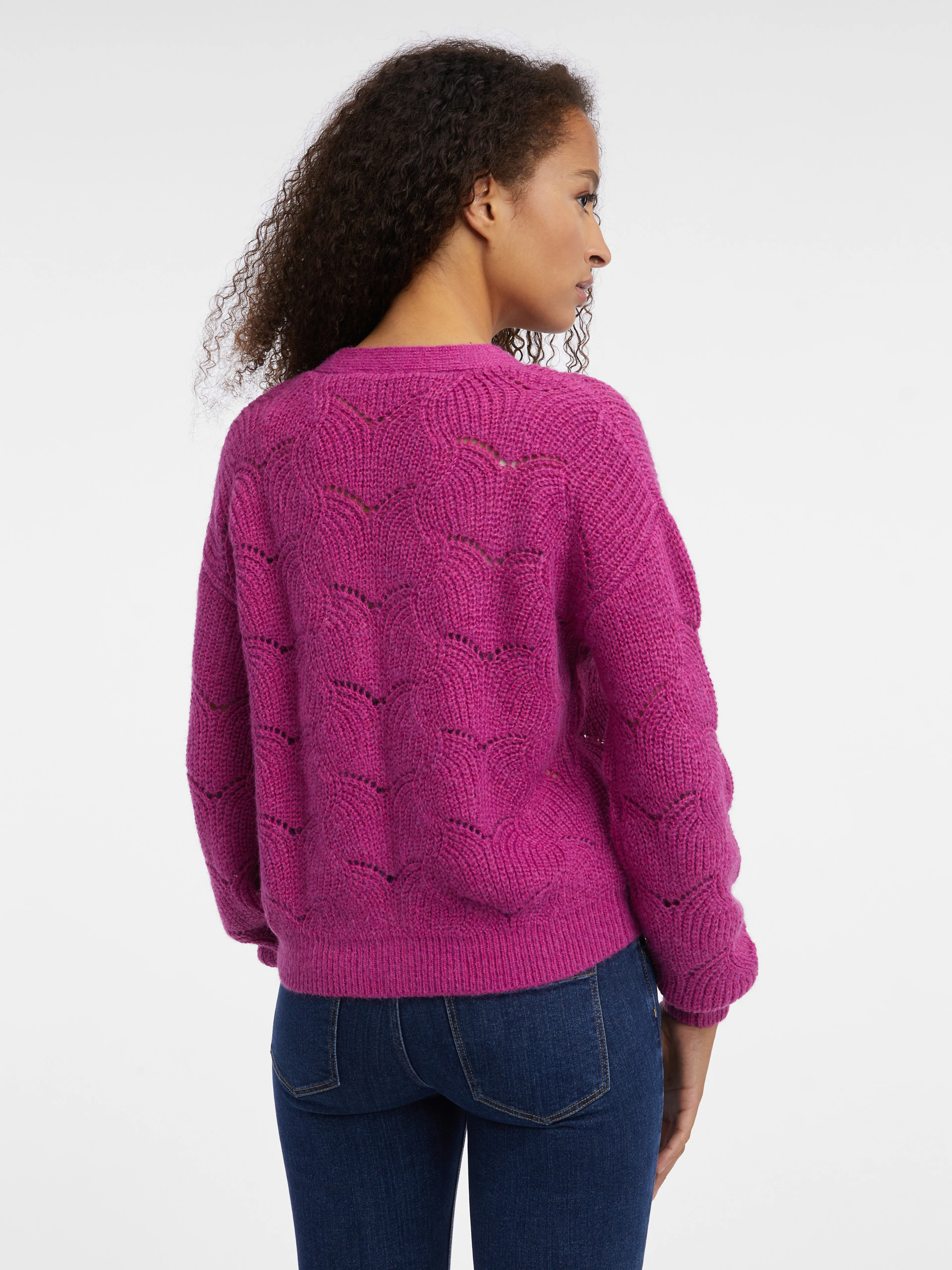 Dunkelrosa Damen Strickjacke ORSAY