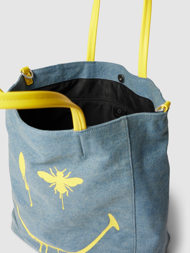 Shopper mit Motiv-Print in jeans