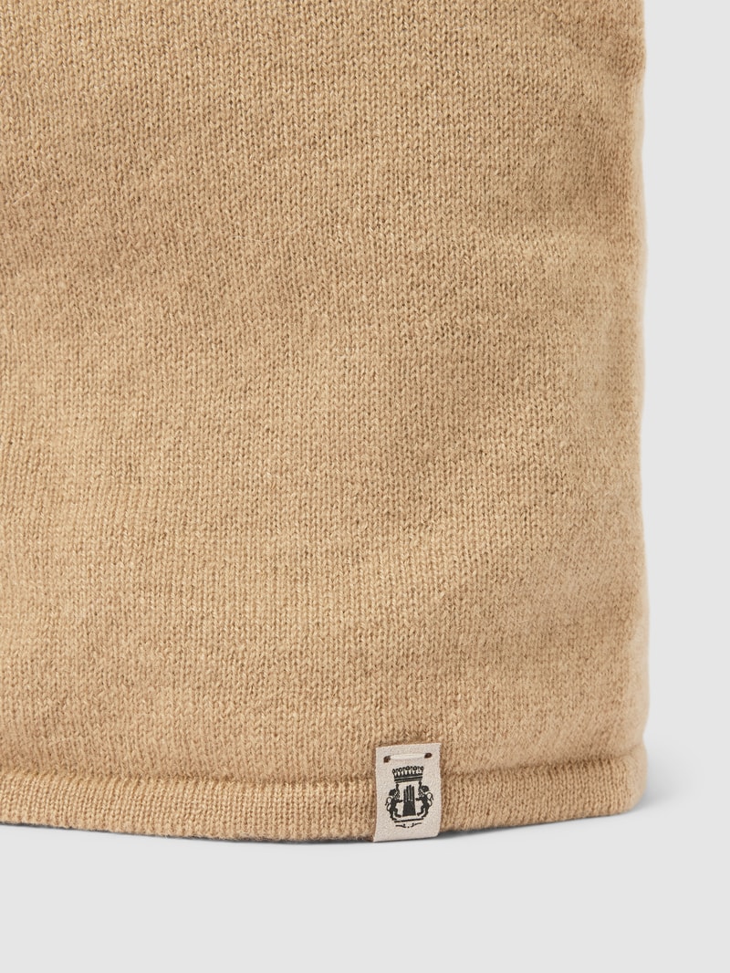 Beanie aus Kaschmir mit Label-Detail in camel