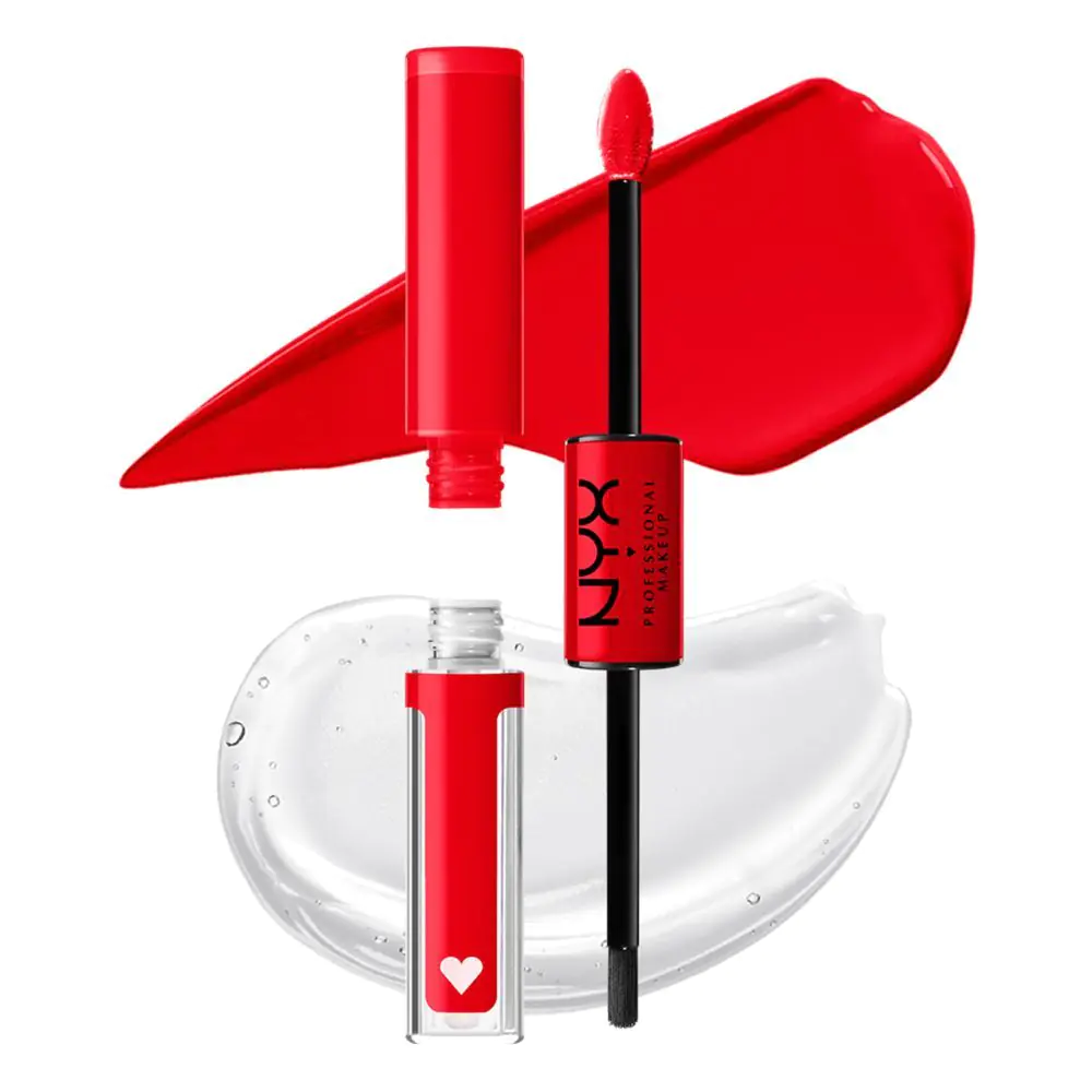 NYX Shine Loud кармин са двоструким завршетком, нијанса Rebel у црвеној боји