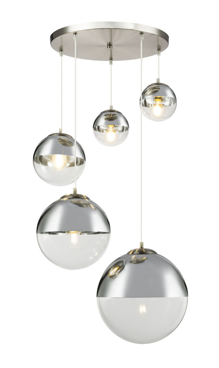 Globo Lighting - VARUS - Hängeleuchte Metall Nickel matt, 3x E27
