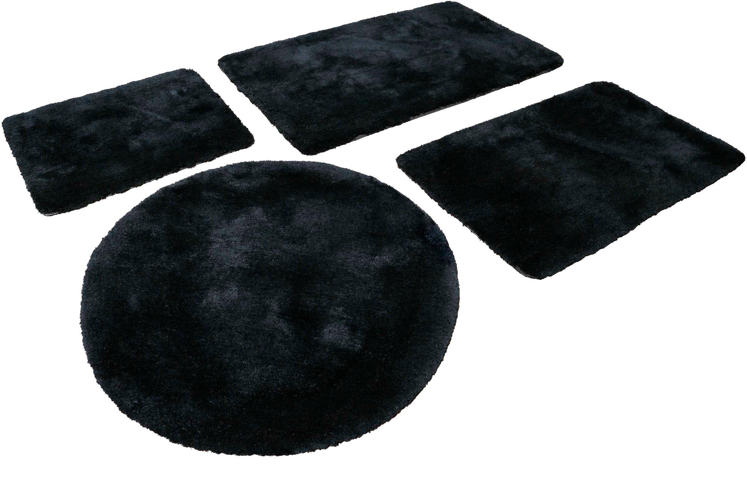 Badematte Porto Azzurro Homie Living, Höhe 30 mm, rutschhemmend beschichtet, fußbodenheizungsgeeignet, schnell trocknend, Polyester, rechteckig, Badteppich, uni, rechteckig & rund, waschbar, Badezimmerteppich
