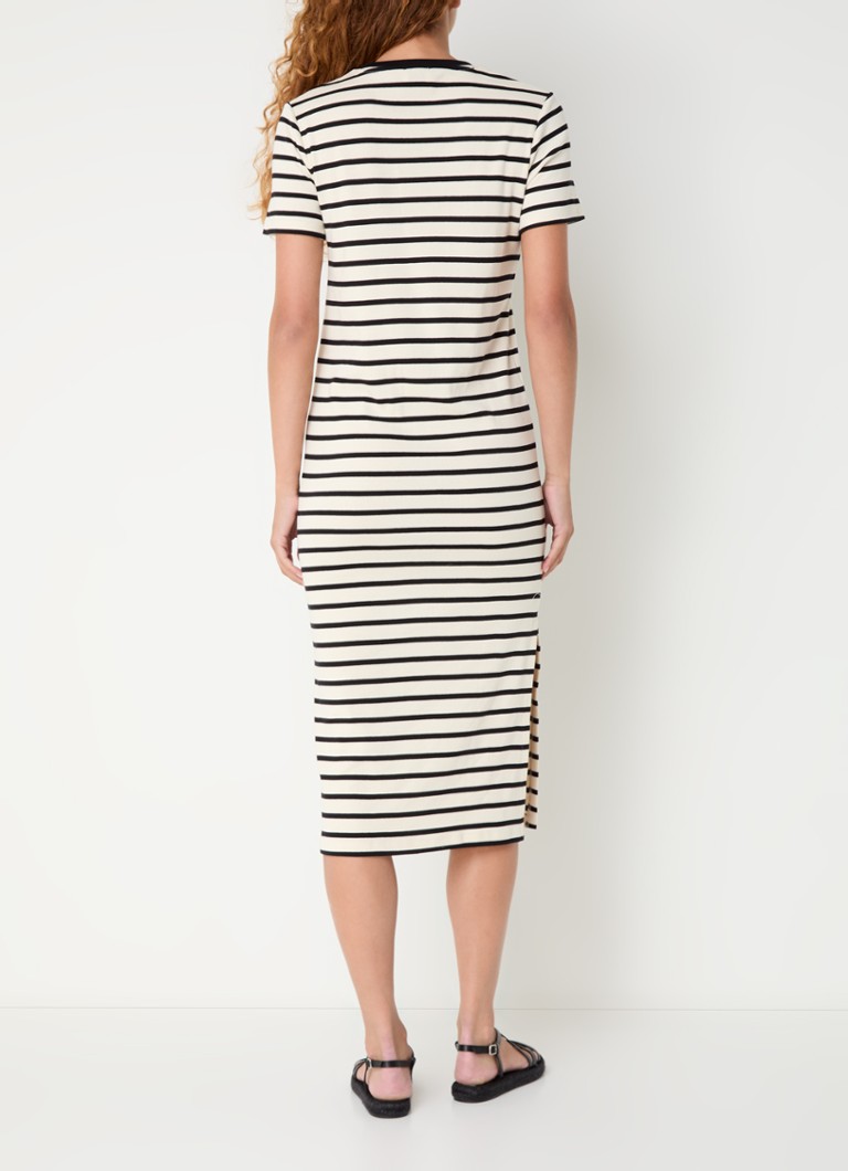 Robe midi Claudie Pierlot à rayures et broderies