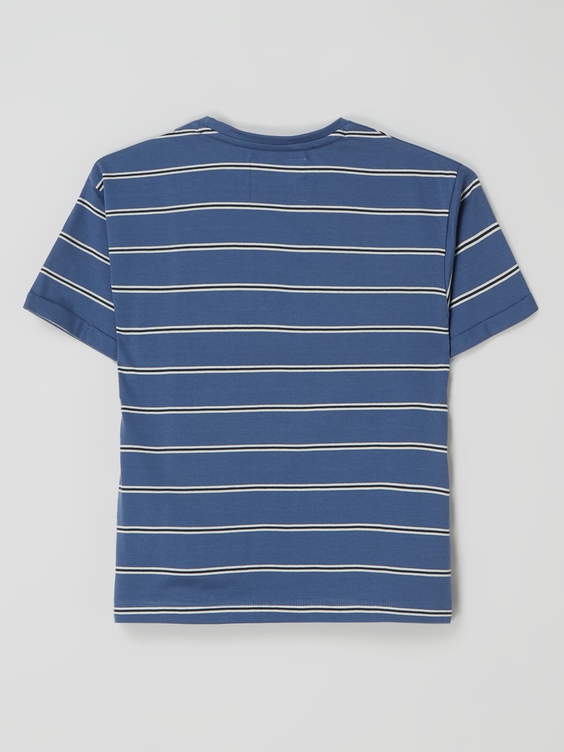T-Shirt mit Streifenmuster in blau