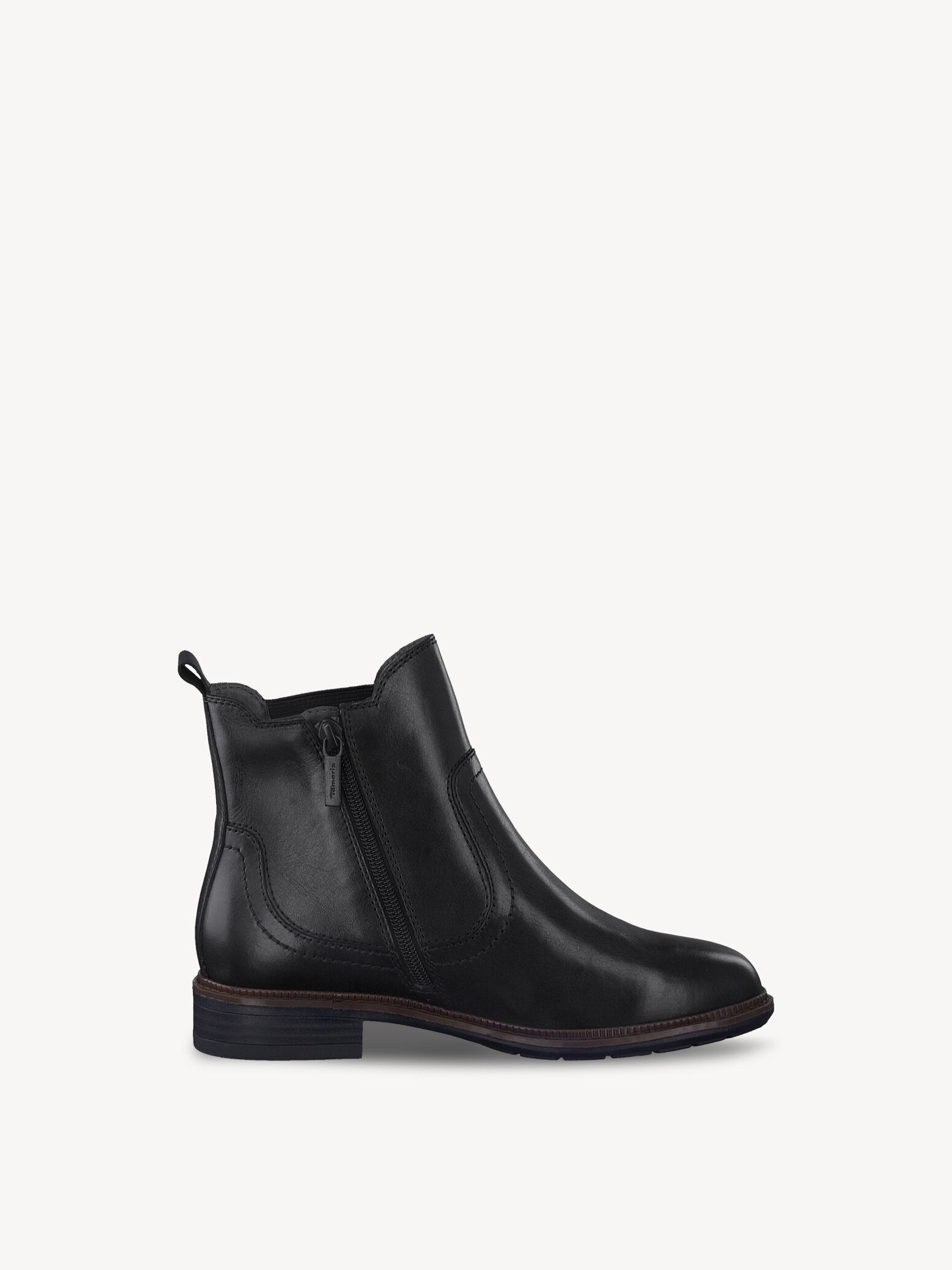 Bottine Chelsea en cuir - noir