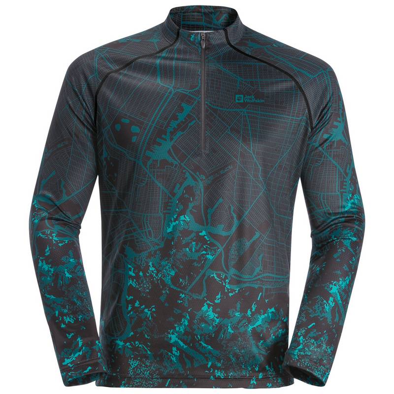 Jack Wolfskin MOROBBIA L/S PRINTED M Funktionsshirt Herren