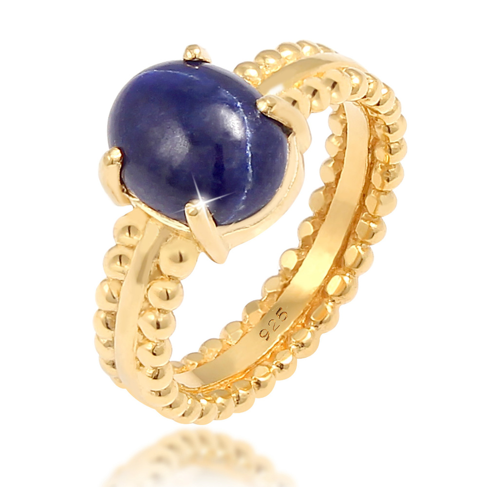 Elli PREMIUM Elli PREMIUM Bague féminin élégant avec pierre Lapis Lazuli en 925/1000 argent ma Bague