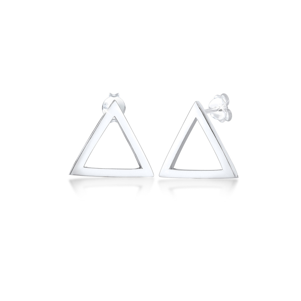 Elli Elli Boucles d'Oreilles Femme Triangle de Prise Géo en Argent Sterling 925 Boucles d'oreilles