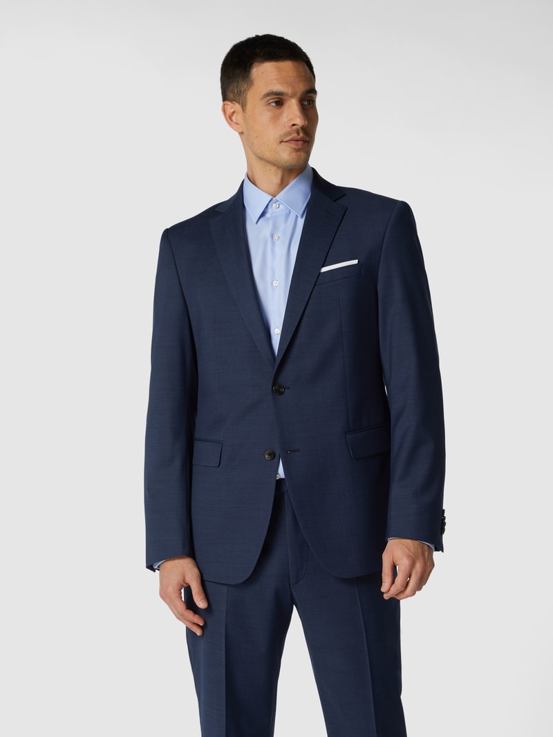 Modern Fit 2-Knopf-Sakko mit Schurwoll- und Stretch-Anteil Modell 'Finch' in blau