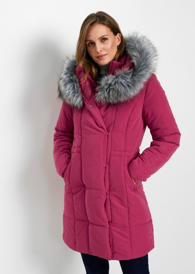Longjacke mit Fellimitat