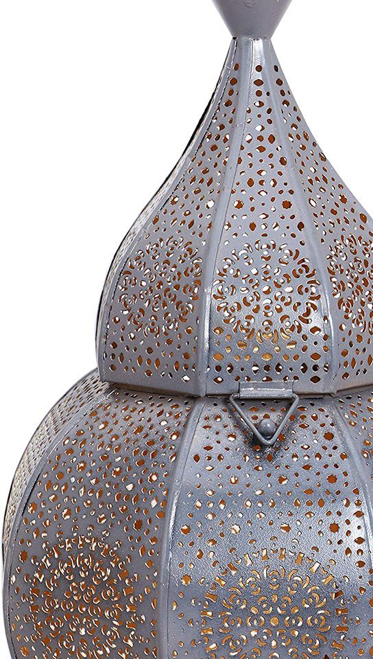 Marrakesch Orient & Mediterran Interior Windlicht Orientalische Laterne Anaram, orientalisches Windlicht, Marokkanische Metalllaterne für draußen als Gartenlaterne, oder Innen als Tischlaterne, Marokkanisches Gartenwindlicht, Handarbeit