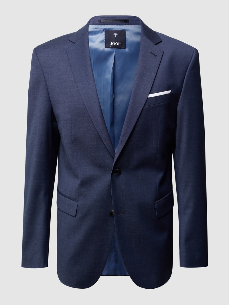 Modern Fit 2-Knopf-Sakko mit Schurwoll- und Stretch-Anteil Modell 'Finch' in blau