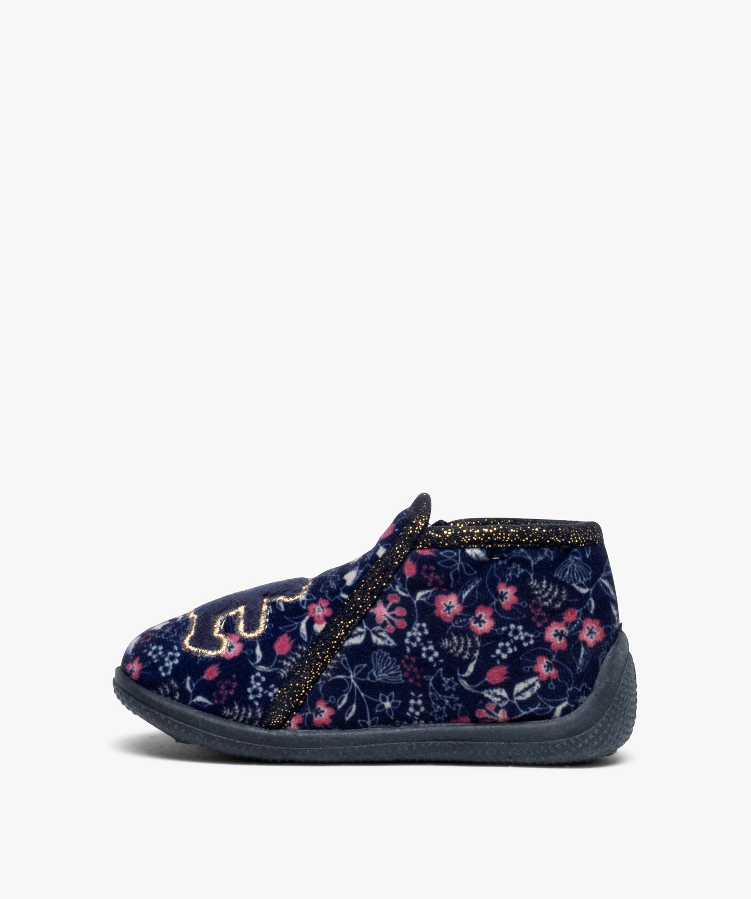Chaussons bébé fille en velours imprimé fleurs - Lulu Cas... bleu | GEMO